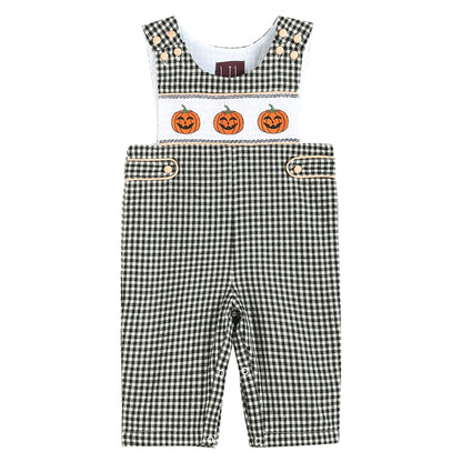 Black Gingham Pumpkin Smocked Jon Jon