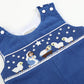 Royal Blue Nativity Sky Smocked Corduroy Overalls