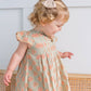 Sage-Green Floral Printed Box Pleat Dress