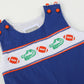 Blue and Orange Football Smocked Overalls-Florida