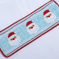 White Santa Smocked Shirt and Blue Pants Set