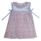 Geometric smocked floral dress for girls