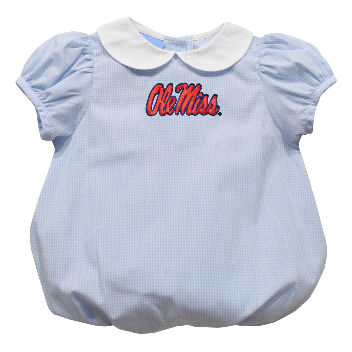 Ole Miss Rebels Embroidered Light Blue Girls Baby Bubble