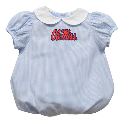 Ole Miss Rebels Embroidered Light Blue Girls Baby Bubble