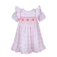 Pink pumpkin hand smocked dress
