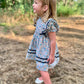 Pretty Floral Dress With Velvet bow accents and trim