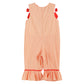 Orange Gingham Pumpkin Bow Accent Overalls