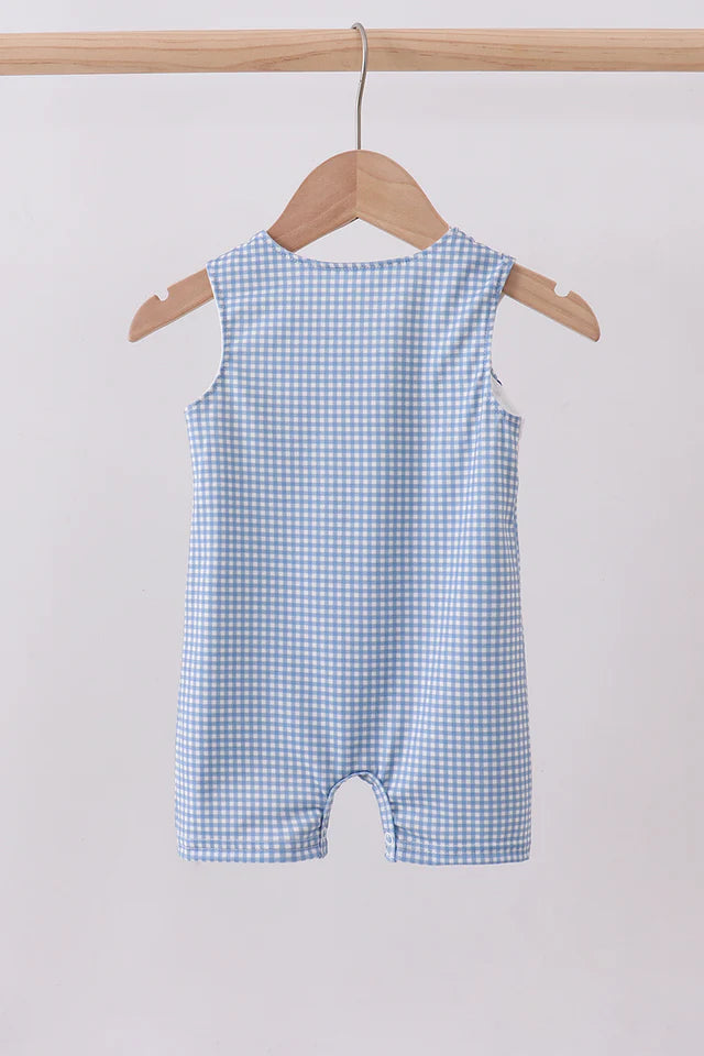 BLUE  SuperHero CHARACTER SMOCKED GINGHAM JONJON