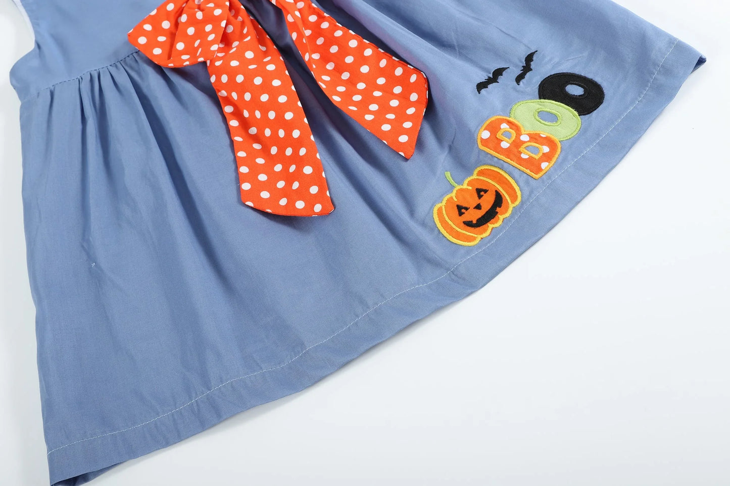 Blue Halloween Boo Dress With Big Bow