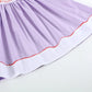 Purple Gingham Crayon Smocked School Bishop