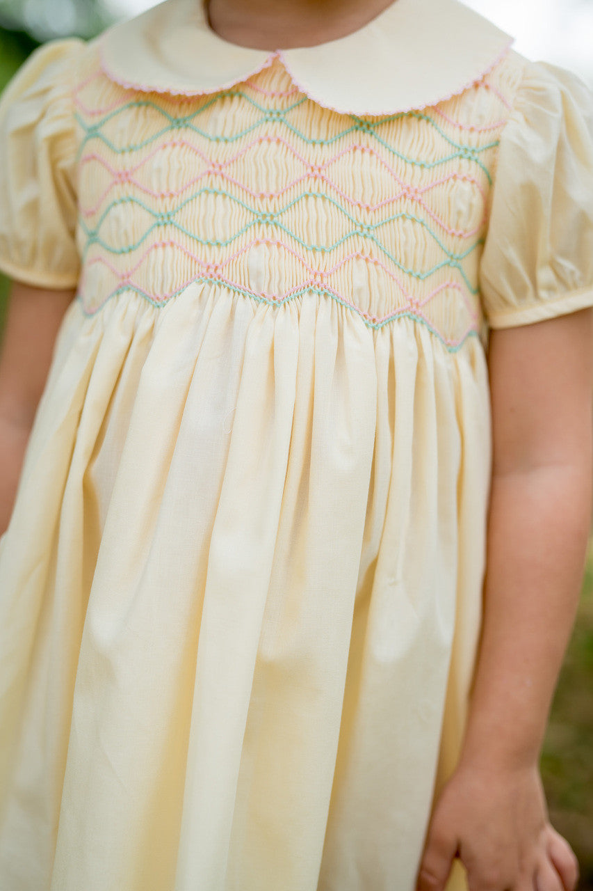 Yellow  Cate Dress-yellow hand smocked
