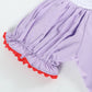 Purple Gingham Crayon Smocked School Bishop