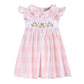 Large Pink Check Butterfly Garden Smocked Dress