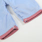 Light Blue Smocked Santa and Sleigh Overalls