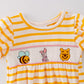 Yellow Striped P Bear and friends Romper