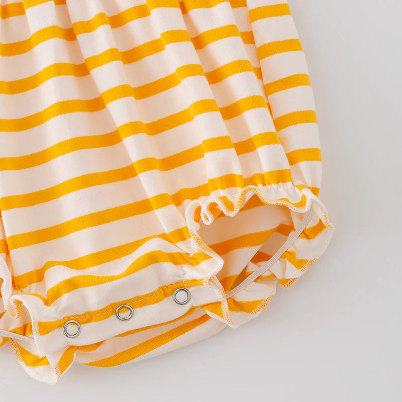 Yellow Striped P Bear and friends Romper
