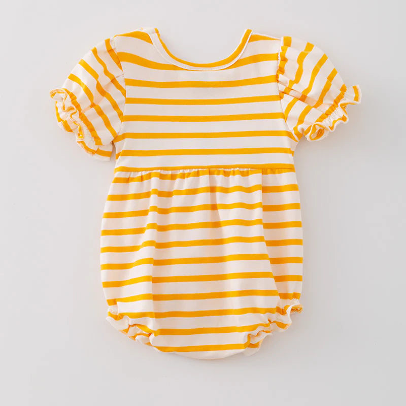 Yellow Striped P Bear and friends Romper