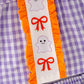 Girls Halloween Purple Plaid Embroidery Bloomer Set