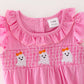 Pink Gingham Halloween Ghost Romper