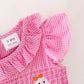 Pink Gingham Halloween Ghost Romper