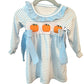Baby Blue Stripe Pumpkin Dress with Bows