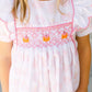 Pink pumpkin hand smocked dress