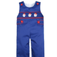 Blue Santa Claus hand smocked boy longall