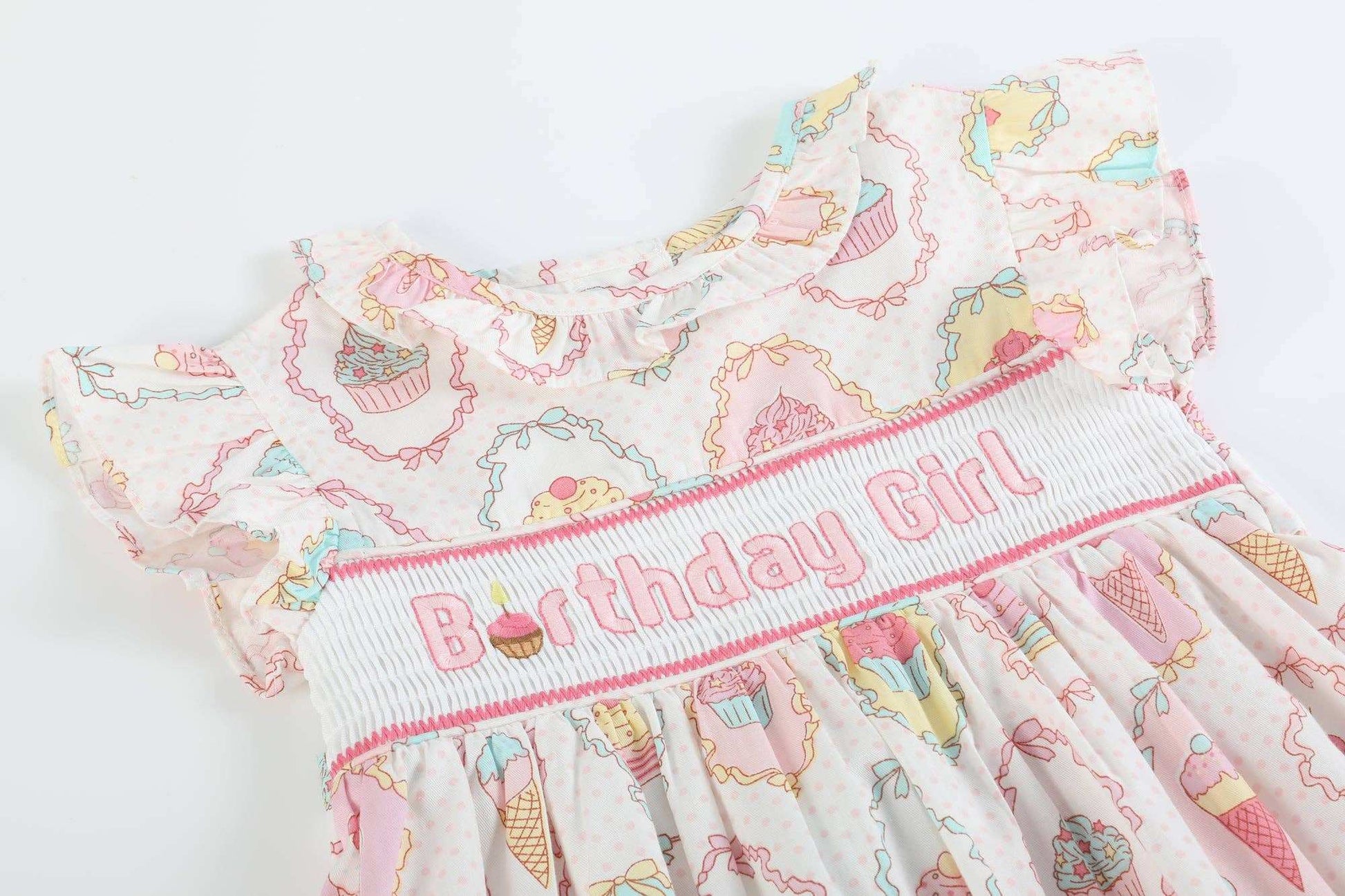 Pink and White Birthday Girl Smocked Dress - Perfect for Special Occasions POPPIBLUE Pink and White Birthday Girl Smocked Dress - Perfect for Special Occasions POPPIBLUE