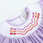 Purple Gingham Crayon Smocked School Bishop