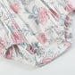 White and Pink Floral Smocked Flutter Romper