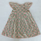 Sage-Green Floral Printed Box Pleat Dress