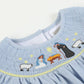 Light Blue Nativity Smocked Dress and Bloomers Set