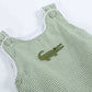 Green Gingham Alligator Bubble Romper