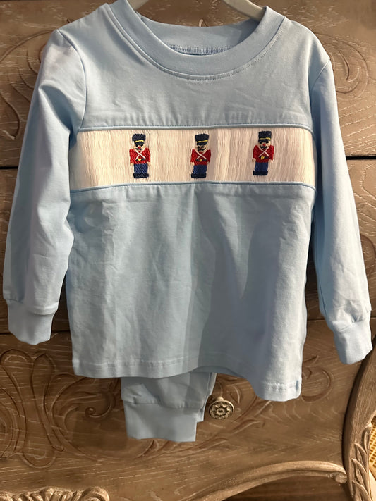 Boys Smocked Nutcracker Soldier Loungewear/PJS