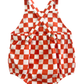 Tangerine Checkerboard / Organic August Sunsuit 