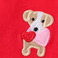 RED VALENTINE'S DAY DOG APPLIQUE BABY BUBBLE