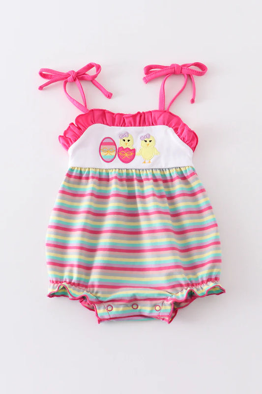 Easter egg stripe strap girl bubble