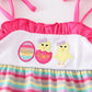 Easter egg stripe strap girl bubble