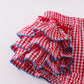 Blue Patriotic Flag Applique and seersucker ruffle bloomer set