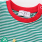 Premium green stripe christmas truck applique boy romper