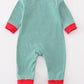 Premium green stripe christmas truck applique boy romper