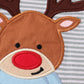 Premium stripe reindeer applique boy romper
