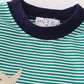 Premium green stripe hunting applique boy romper
