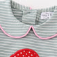 Premium green stripe christmas santa claus applique girl bubble