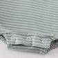 Premium green stripe christmas santa claus applique girl bubble