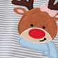 Premium  stripe reindeer applique girl romper