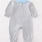 Premium  stripe reindeer applique girl romper
