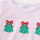 Premium red dot christmas tree embroidery girl bubble