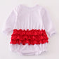 Premium red dot christmas tree embroidery girl bubble