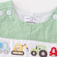 Premium Green excavator embroidery boy gingham jonjon